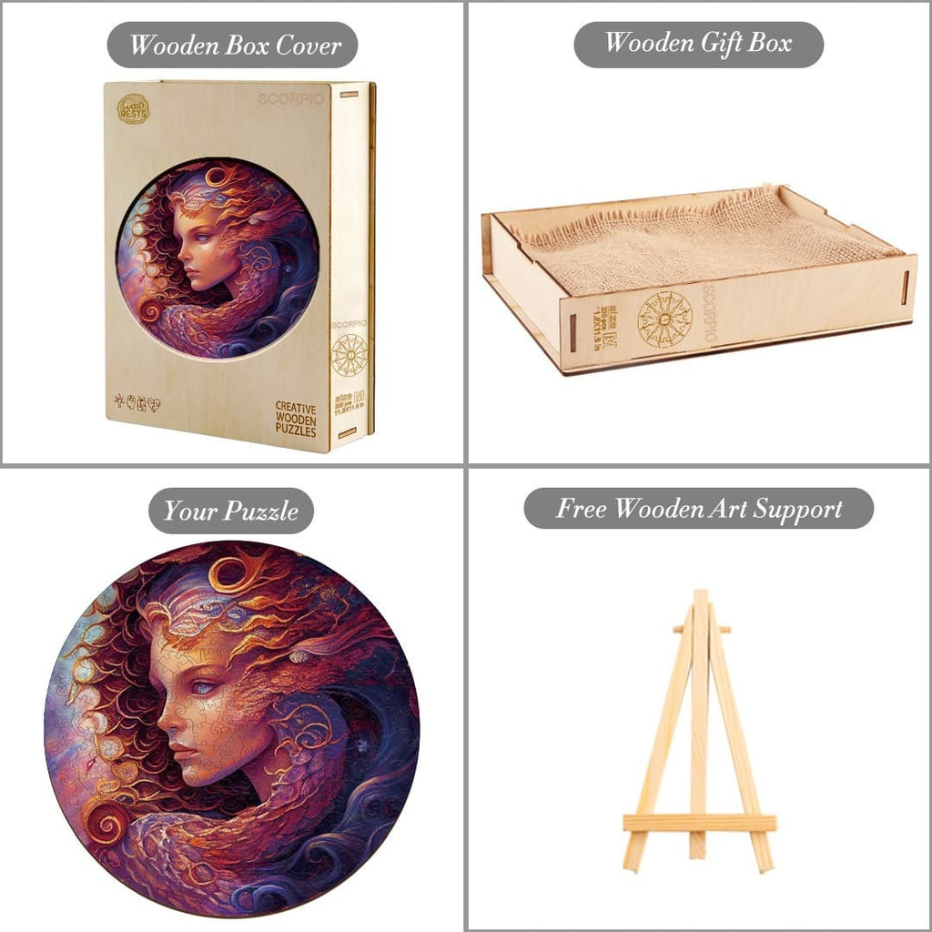 Whimsical Wooden Jigsaw Puzzle- Scorpio