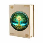 Whimsical Wooden Jigsaw Puzzle- Aurora tree of life