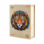 Whimsical Wooden Jigsaw Puzzle- mandala tiger