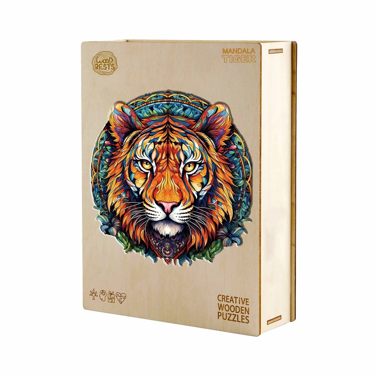 Whimsical Wooden Jigsaw Puzzle- mandala tiger