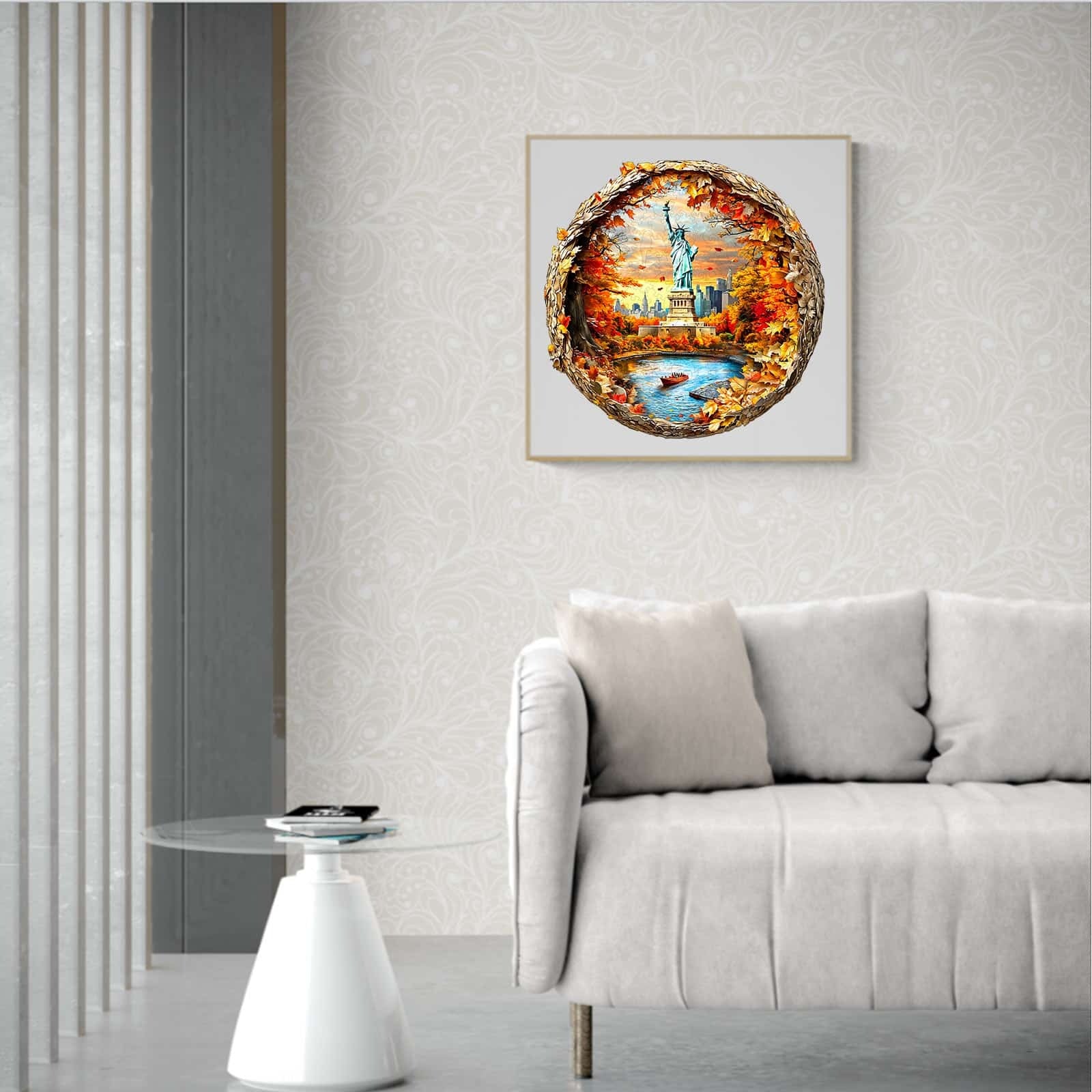 Whimsical Wooden Jigsaw Puzzle- New York Autumn