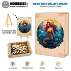 Whimsical Wooden Jigsaw Puzzle- Aqua Woman