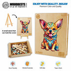 Whimsical Wooden Jigsaw Puzzle- Cute Chihuahua