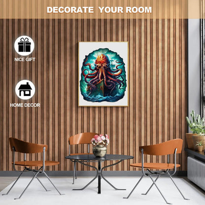 Whimsical Wooden Jigsaw Puzzle-Octopus Monster