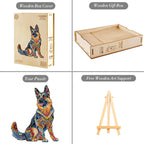 Whimsical Wooden Jigsaw Puzzle - Handsome German Shepherd - pickApuzzle
