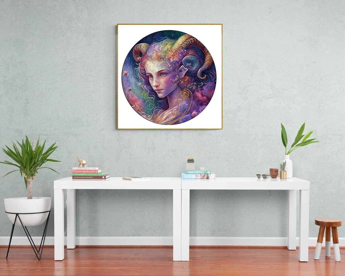Whimsical Wooden Jigsaw Puzzle-  Taurus