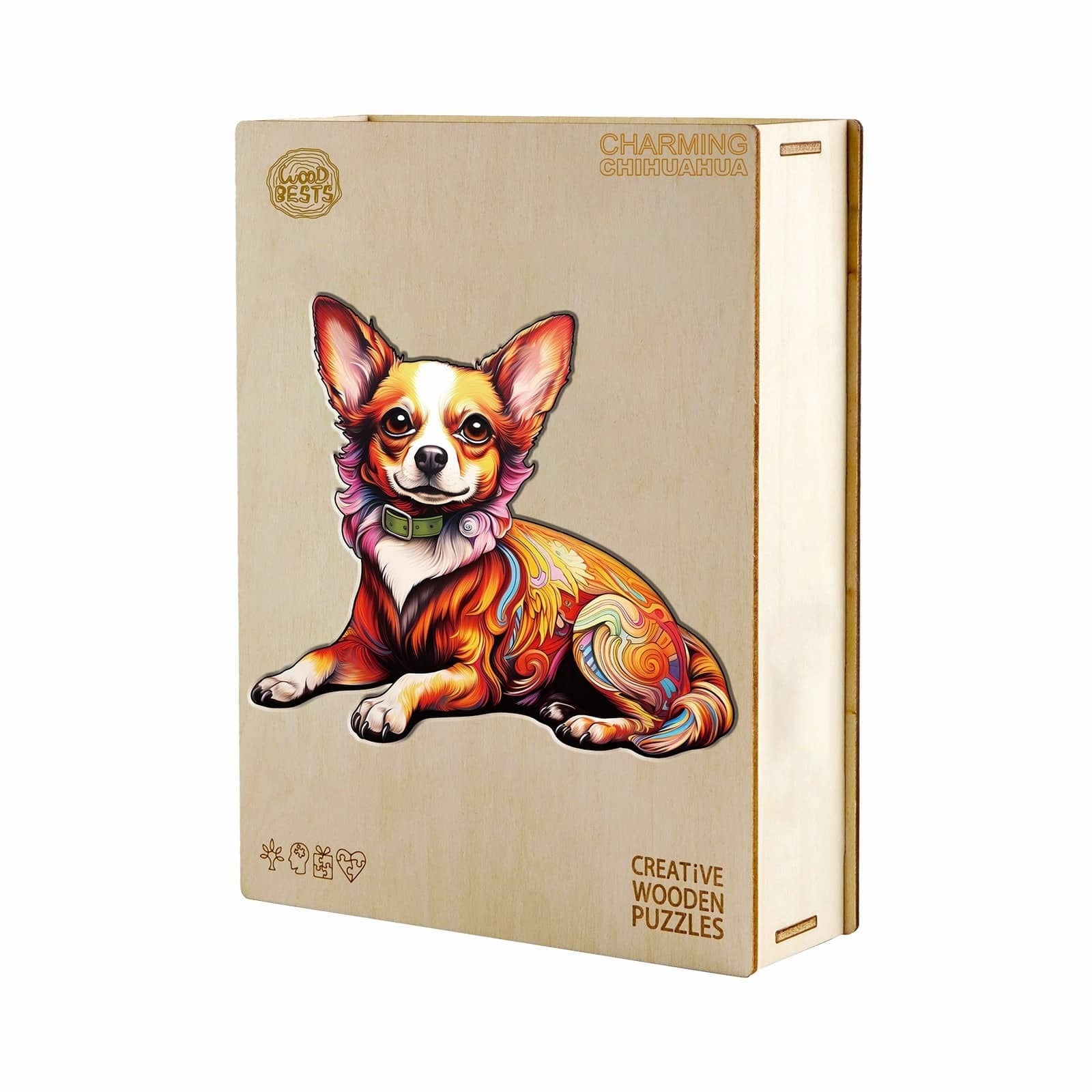 Whimsical Wooden Jigsaw Puzzle- Charming Chihuahua