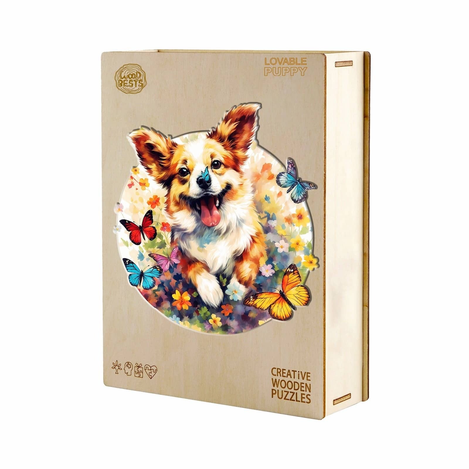 Whimsical Wooden Jigsaw Puzzle- Lovable Puppy