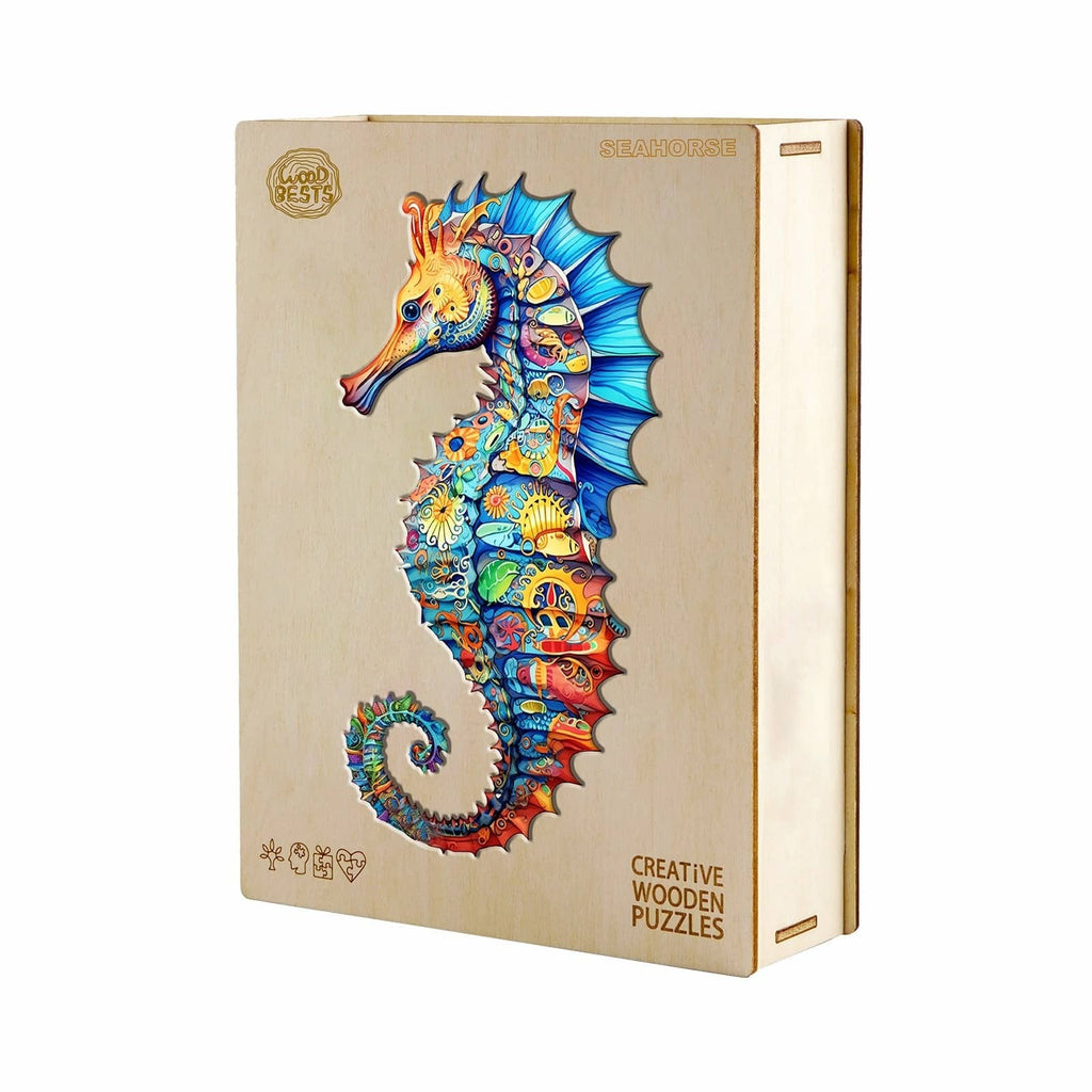 Whimsical Wooden Jigsaw Puzzle- seahorse