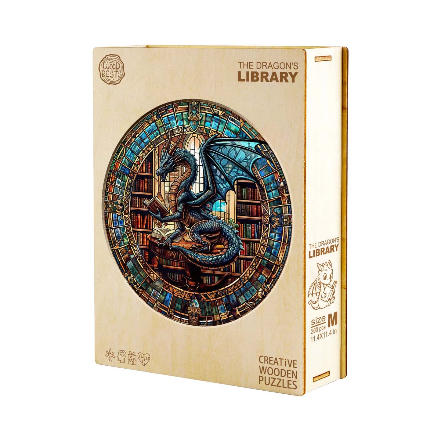Wunderliches Holz-Puzzle – Die Drachenbibliothek