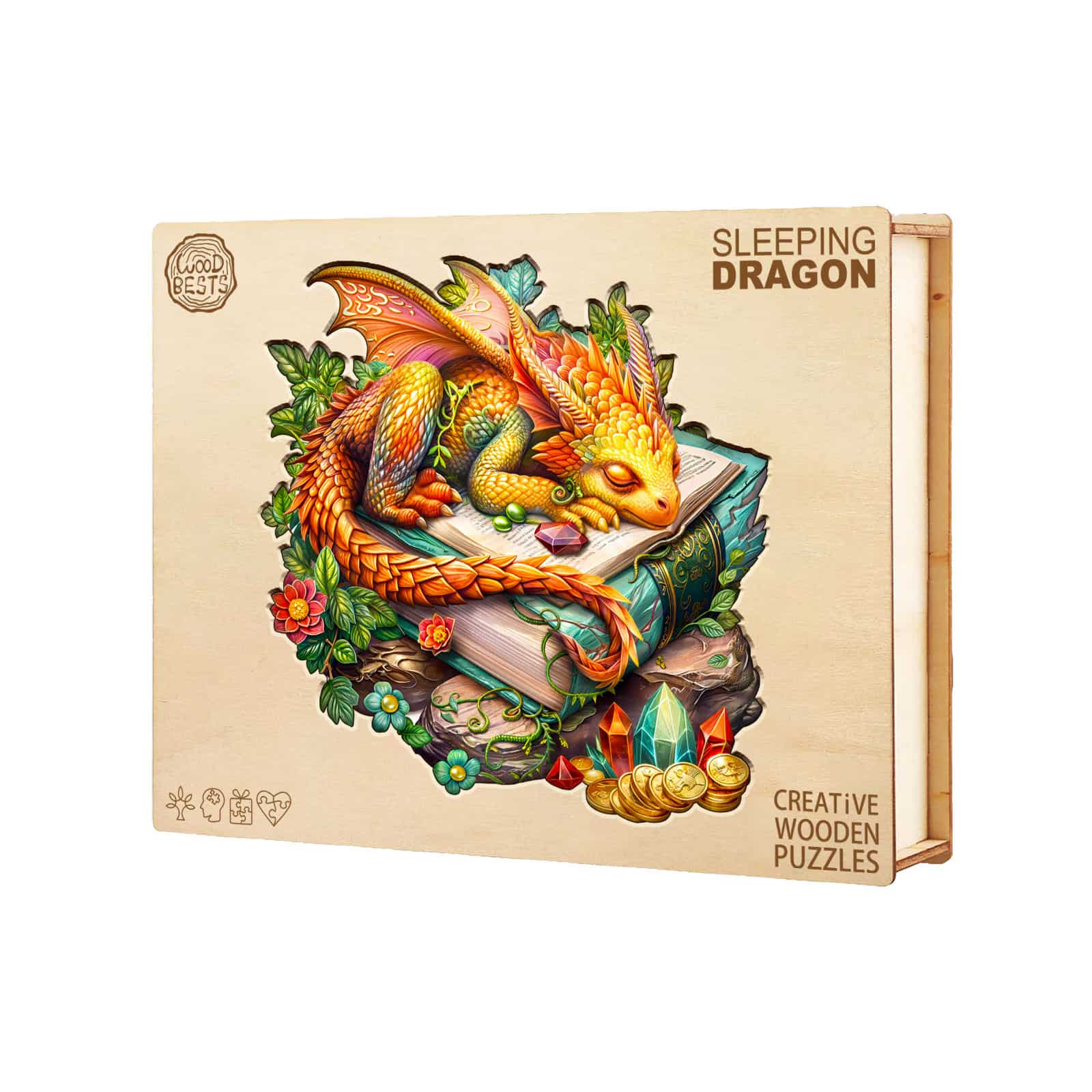 Casse-tête en bois fantaisiste - Dragon endormi