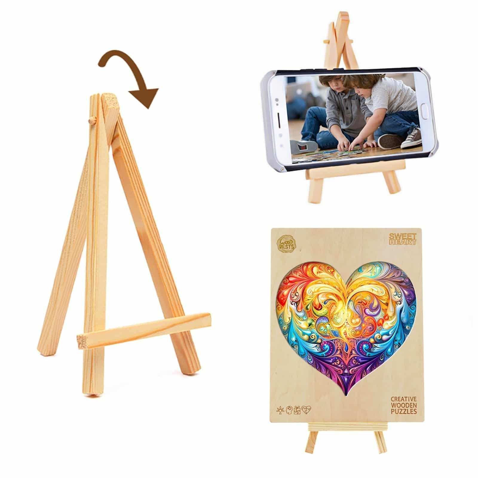 Whimsical Wooden Jigsaw Puzzle- sweet heart