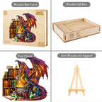 Whimsical Wooden Jigsaw Puzzle-  dragon magic potion