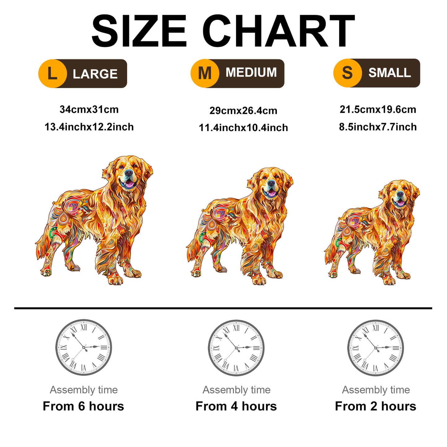 Whimsical Wooden Jigsaw Puzzle - Handsome golden retriever - pickApuzzle