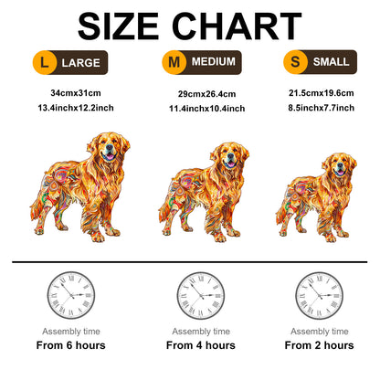 Whimsical Wooden Jigsaw Puzzle - Handsome golden retriever - pickApuzzle