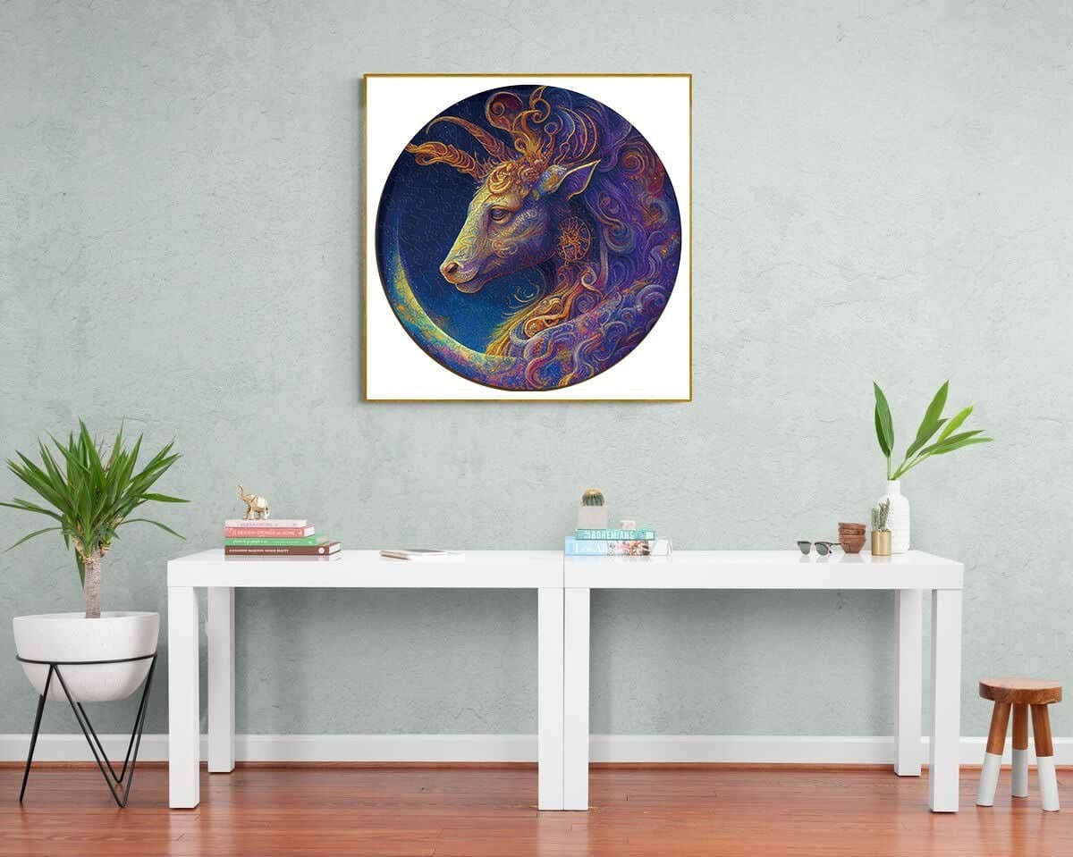 Whimsical Wooden Jigsaw Puzzle-  Capricorn