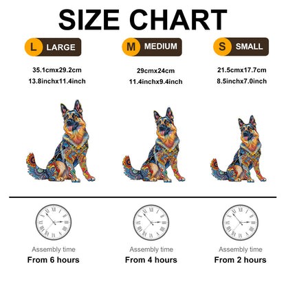 Whimsical Wooden Jigsaw Puzzle - Handsome German Shepherd - pickApuzzle