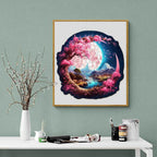 Whimsical Wooden Jigsaw Puzzle-Beautiful Moon