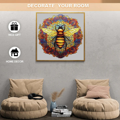 Whimsical Wooden Jigsaw Puzzle- MANDALA BEE