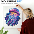 Whimsical Wooden Jigsaw Puzzle- watercolor jellyfish