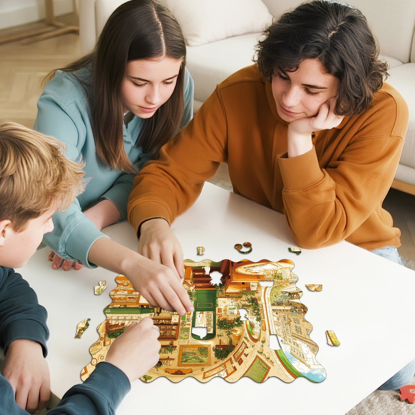 Skurriles Holzpuzzle – Nachmittagstee-Freude