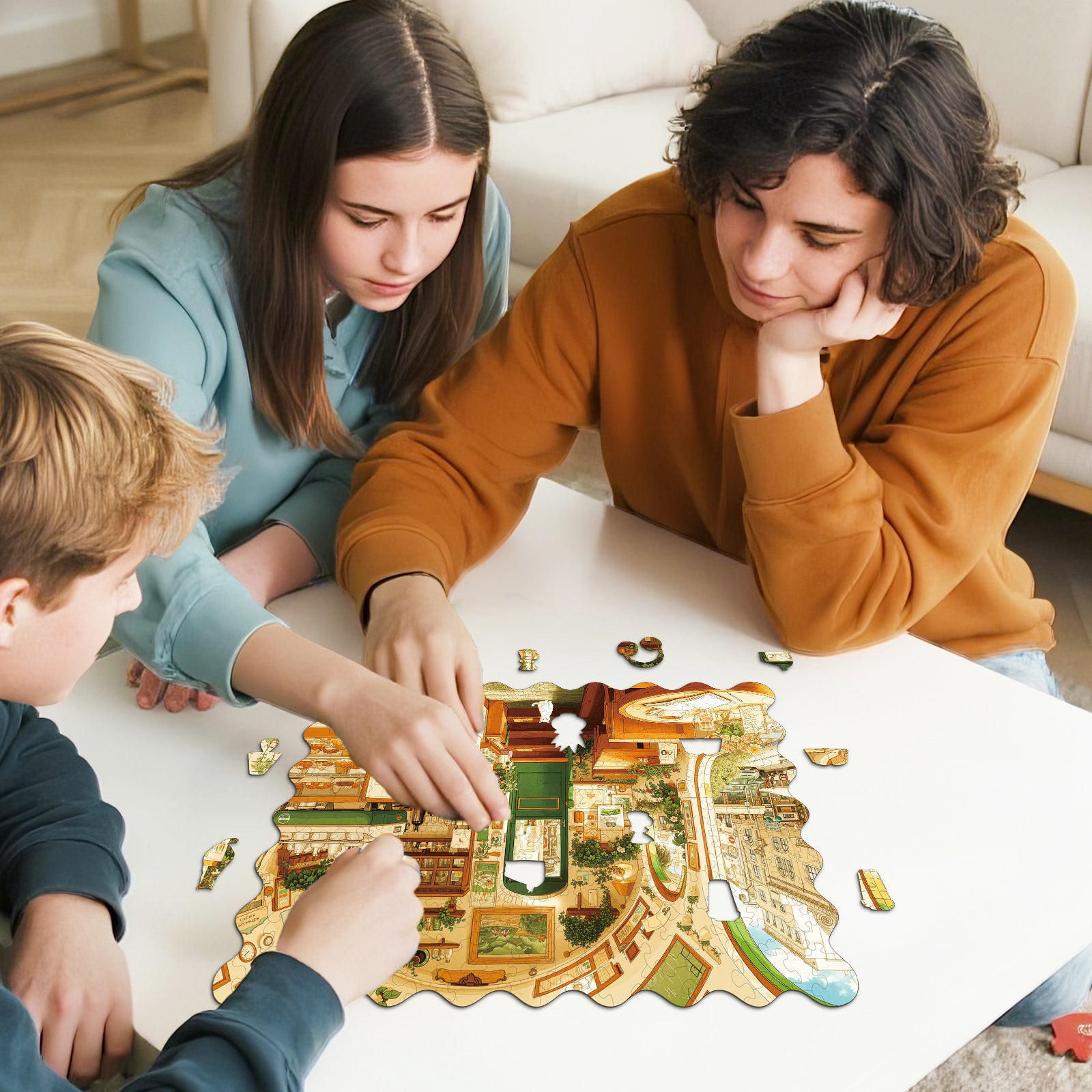 Whimsical Wooden Jigsaw Puzzle- Afternoon Tea Joy