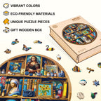 Whimsical Wooden Jigsaw Puzzle - Artist Closet - pickApuzzle