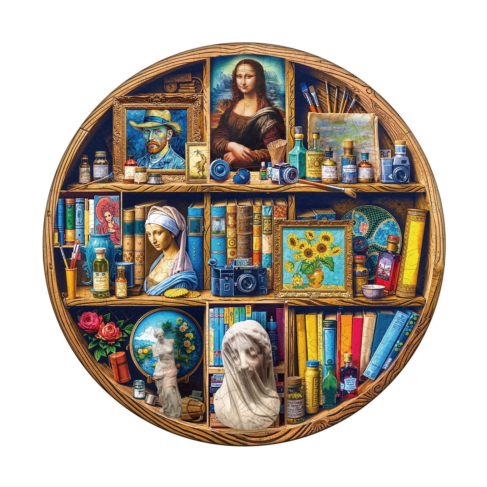 Whimsical Wooden Jigsaw Puzzle - Artist Closet - pickApuzzle