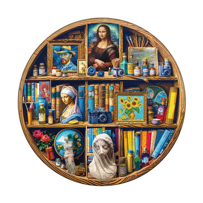 Whimsical Wooden Jigsaw Puzzle - Artist Closet - pickApuzzle