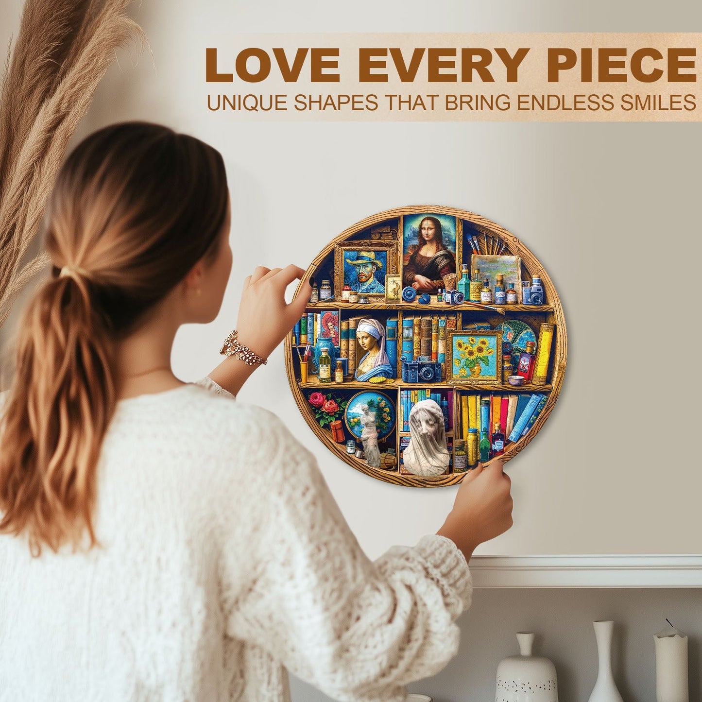 Whimsical Wooden Jigsaw Puzzle - Artist Closet - pickApuzzle
