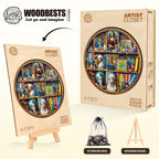 Whimsical Wooden Jigsaw Puzzle - Artist Closet - pickApuzzle