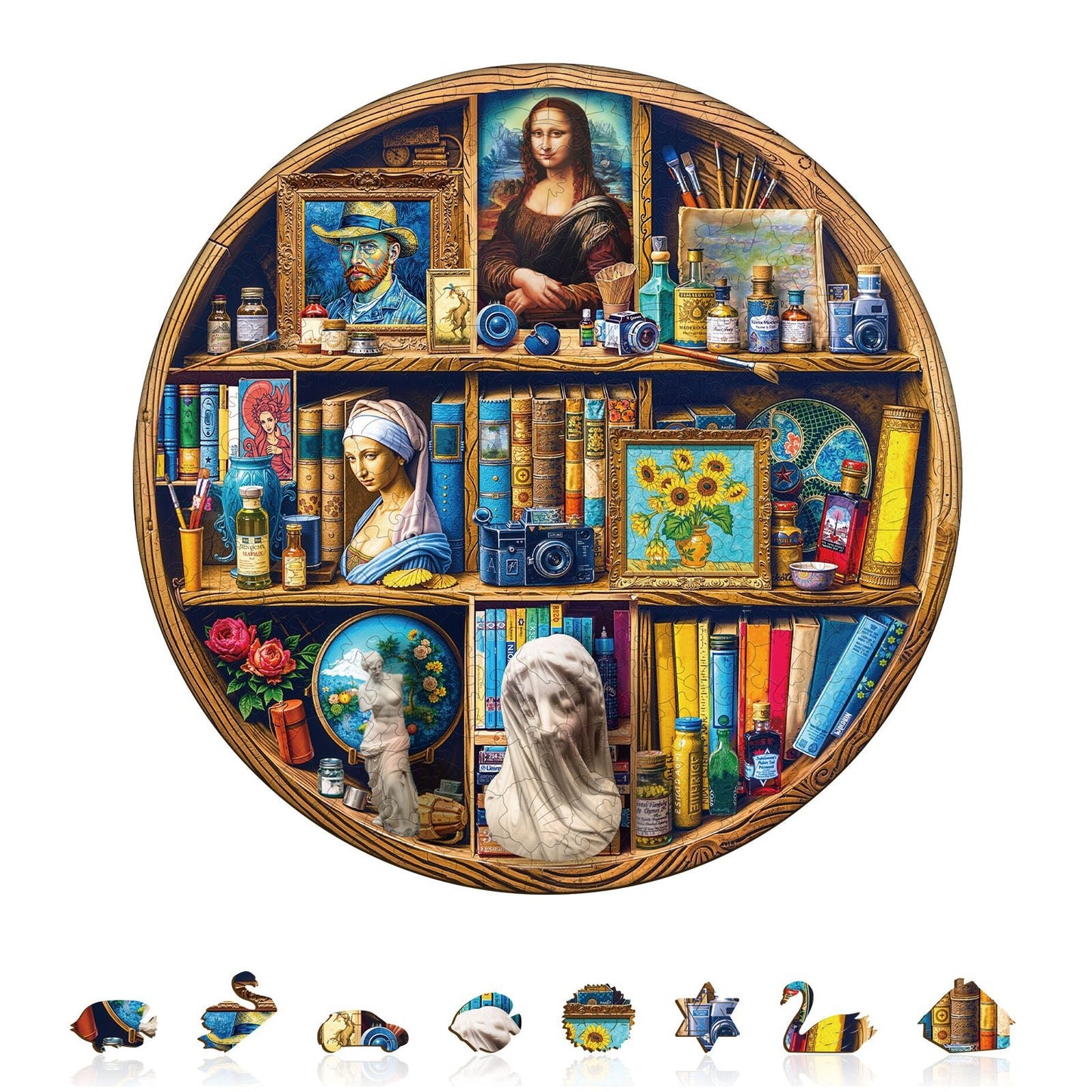 Whimsical Wooden Jigsaw Puzzle - Artist Closet - pickApuzzle