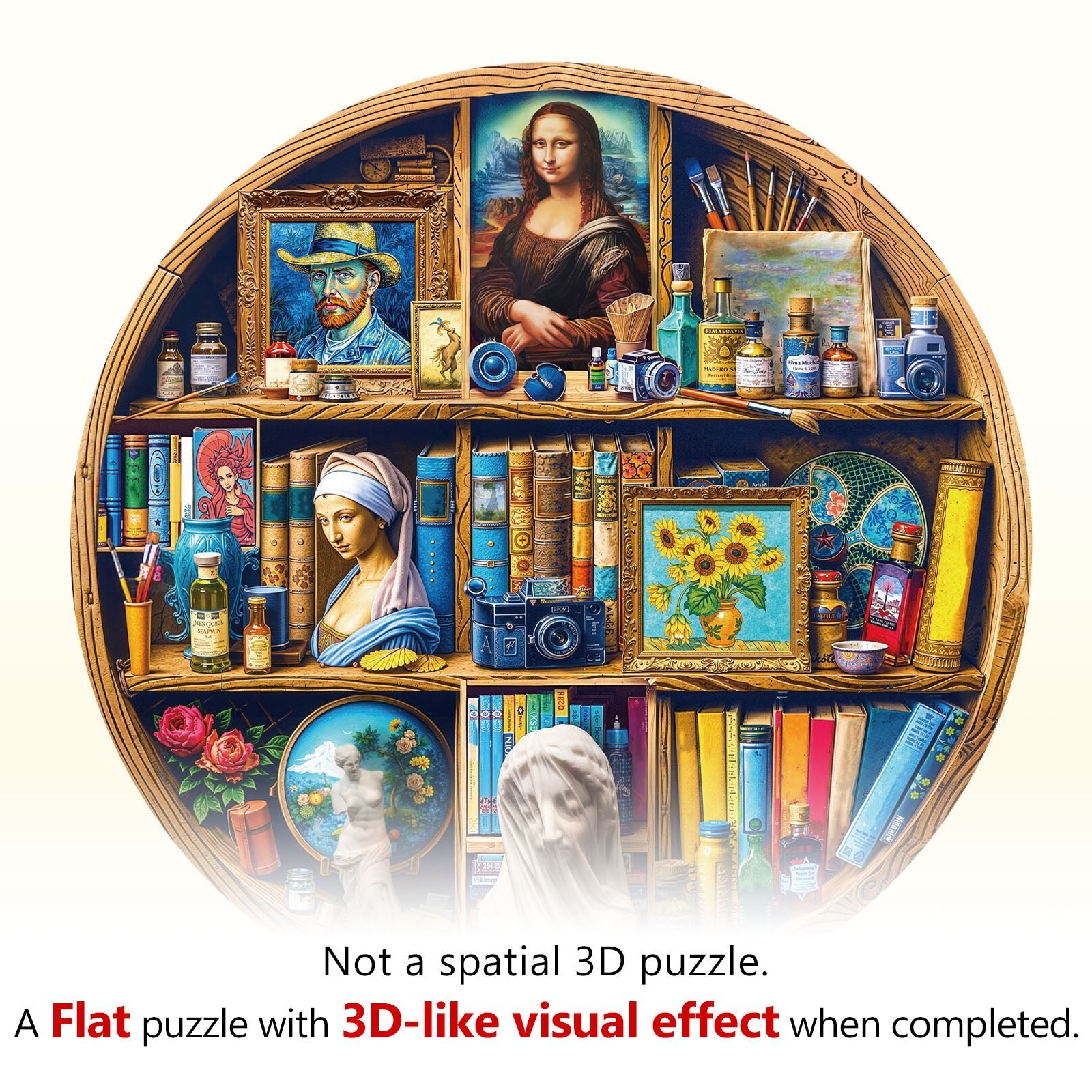 Whimsical Wooden Jigsaw Puzzle - Artist Closet - pickApuzzle
