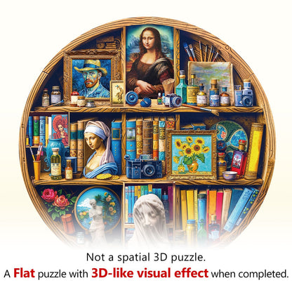 Whimsical Wooden Jigsaw Puzzle - Artist Closet - pickApuzzle