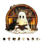 Whimsical Wooden Jigsaw Puzzle - Black Cat Tales - pickApuzzle