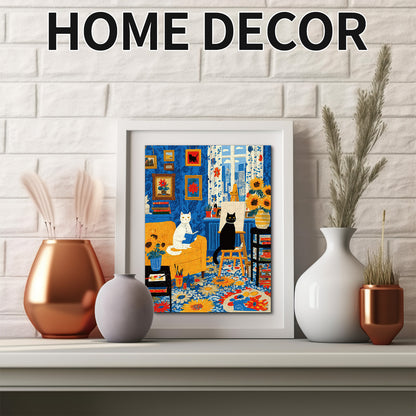 Whimsical Wooden Jigsaw Puzzle - Cats Art Studio - pickApuzzle
