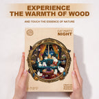 Whimsical Wooden Jigsaw Puzzle - Cat Party Night - pickApuzzle