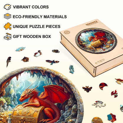 Whimsical Wooden Jigsaw Puzzle - Dragon¡¯s Treasure - pickApuzzle