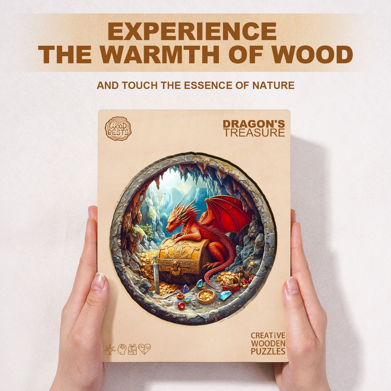 Whimsical Wooden Jigsaw Puzzle - Dragon¡¯s Treasure - pickApuzzle
