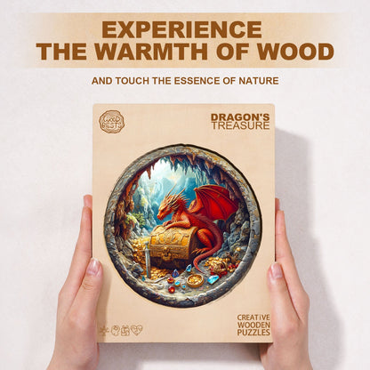 Whimsical Wooden Jigsaw Puzzle - Dragon¡¯s Treasure - pickApuzzle
