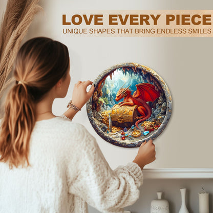 Whimsical Wooden Jigsaw Puzzle - Dragon¡¯s Treasure - pickApuzzle