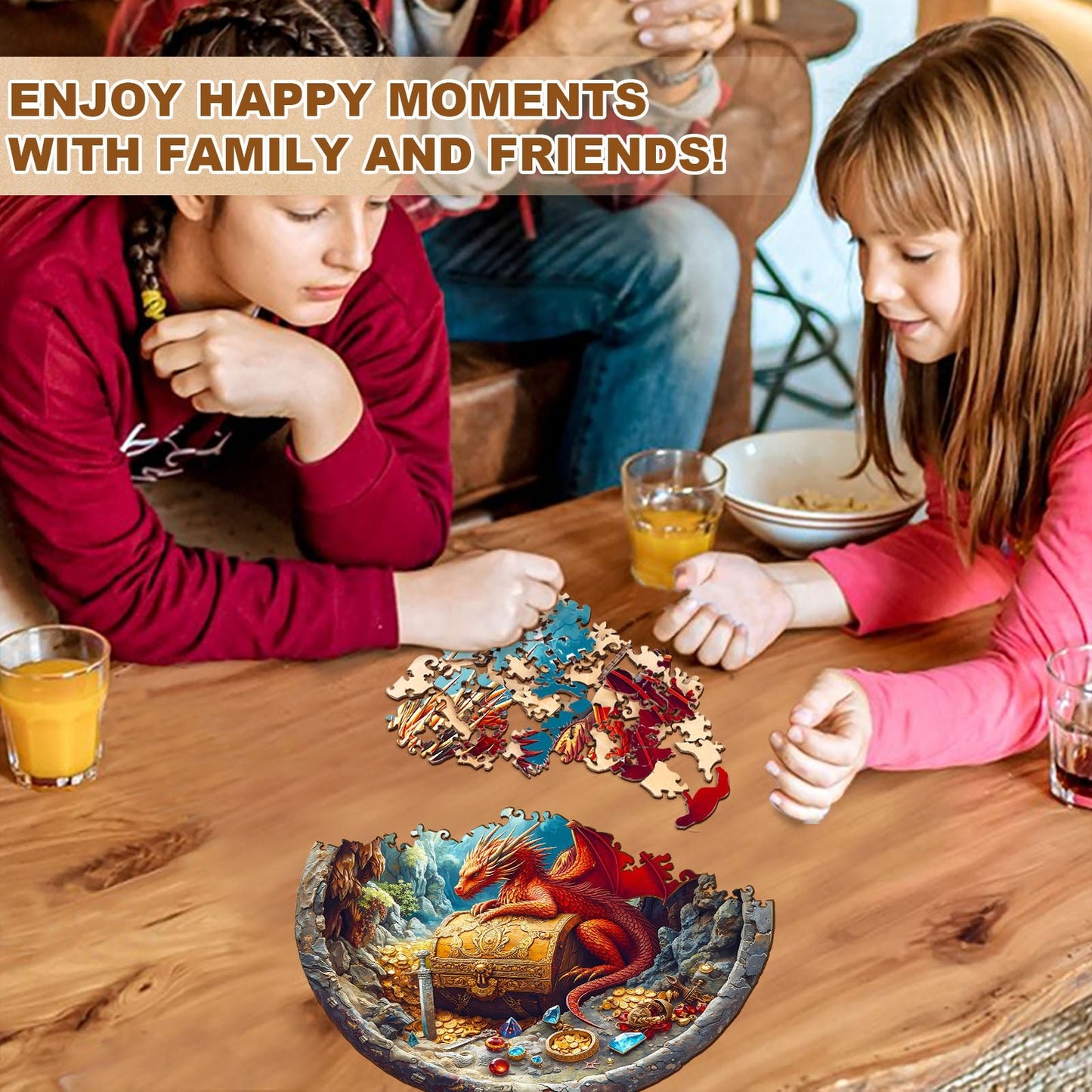 Whimsical Wooden Jigsaw Puzzle - Dragon¡¯s Treasure - pickApuzzle