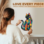 Whimsical Wooden Jigsaw Puzzle - Feline Mosaic - pickApuzzle