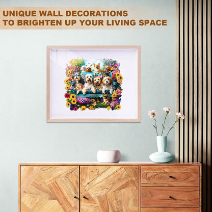 Whimsical Wooden Jigsaw Puzzle - Garden Puppy - pickApuzzle