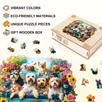 Whimsical Wooden Jigsaw Puzzle - Garden Puppy - pickApuzzle