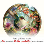 Whimsical Wooden Jigsaw Puzzle - Hummy Raindrop - pickApuzzle