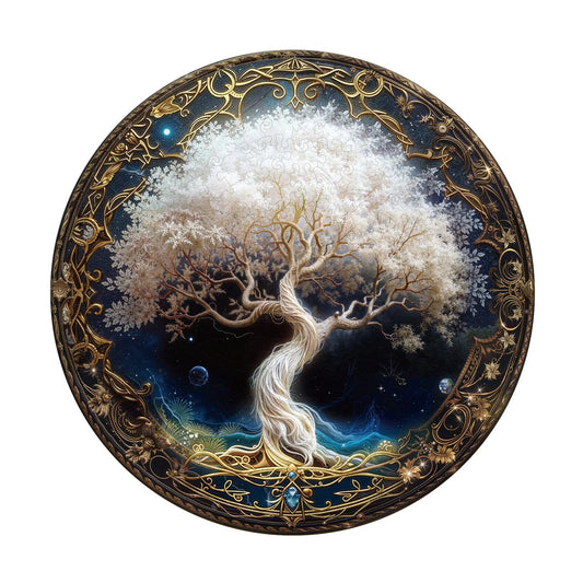 Whimsical Wooden Jigsaw Puzzle- Ivory Tree