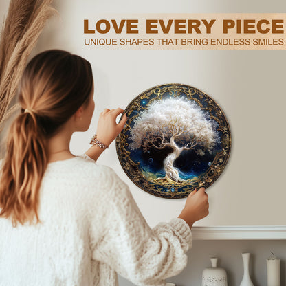 Whimsical Wooden Jigsaw Puzzle - Ivory Tree - pickApuzzle
