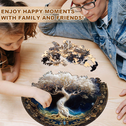 Whimsical Wooden Jigsaw Puzzle - Ivory Tree - pickApuzzle