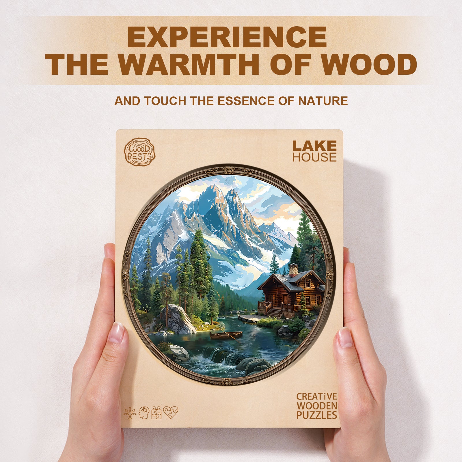 Whimsical Wooden Jigsaw Puzzle - Lake House - pickApuzzle